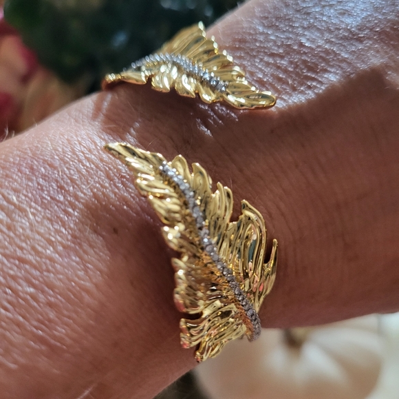 NWOT ALEXIS.BITTAR GOLD CUFF 10k GOLD rhodium plated NWOT - Picture 8 of 13